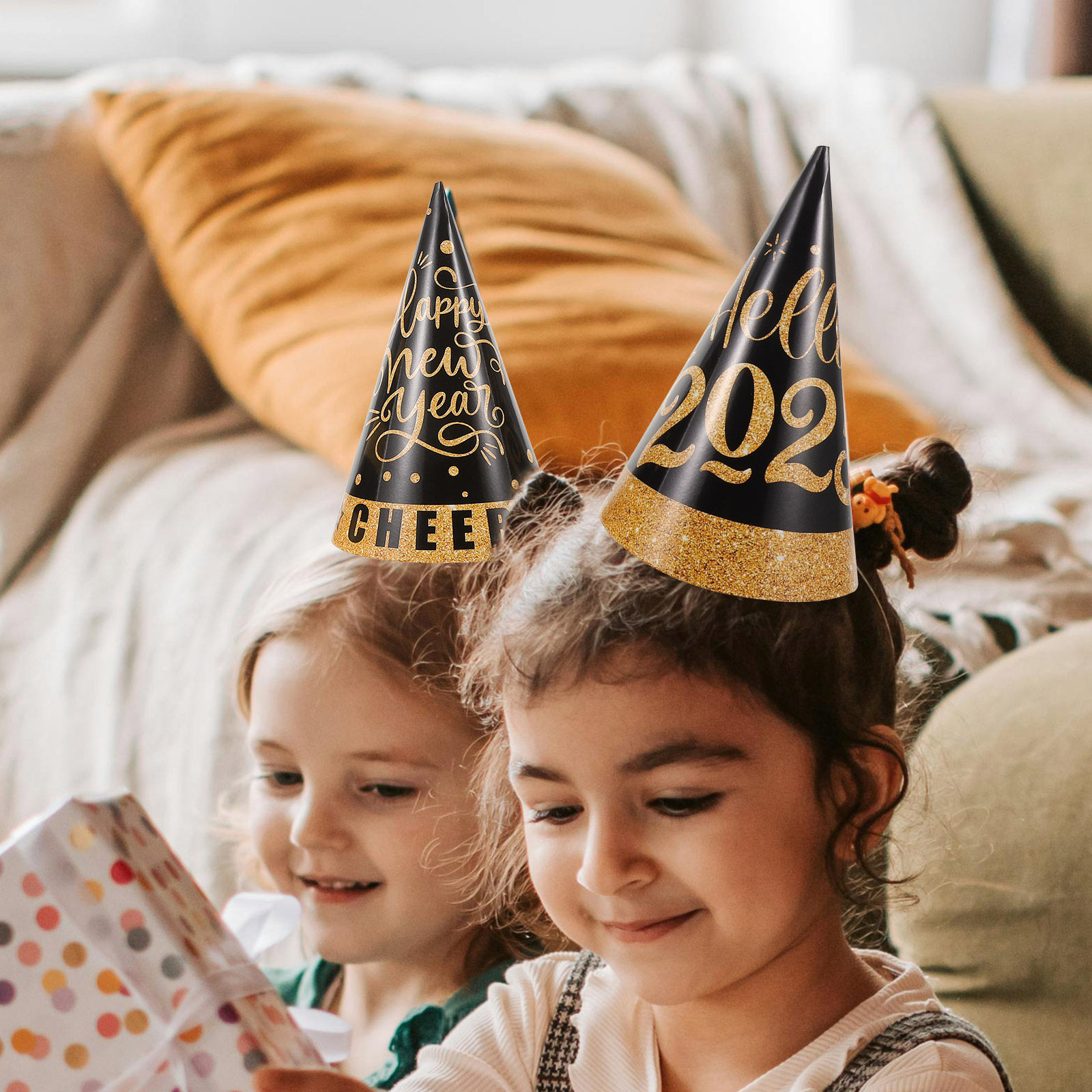 6Pcs Black Gold Party Hats New - Party Hat Cone recension och pris