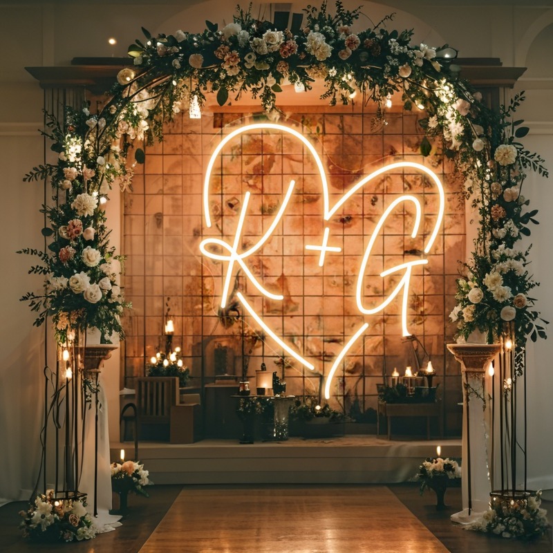 Custom Initials Heart LED Neon - Eve Party recension och pris