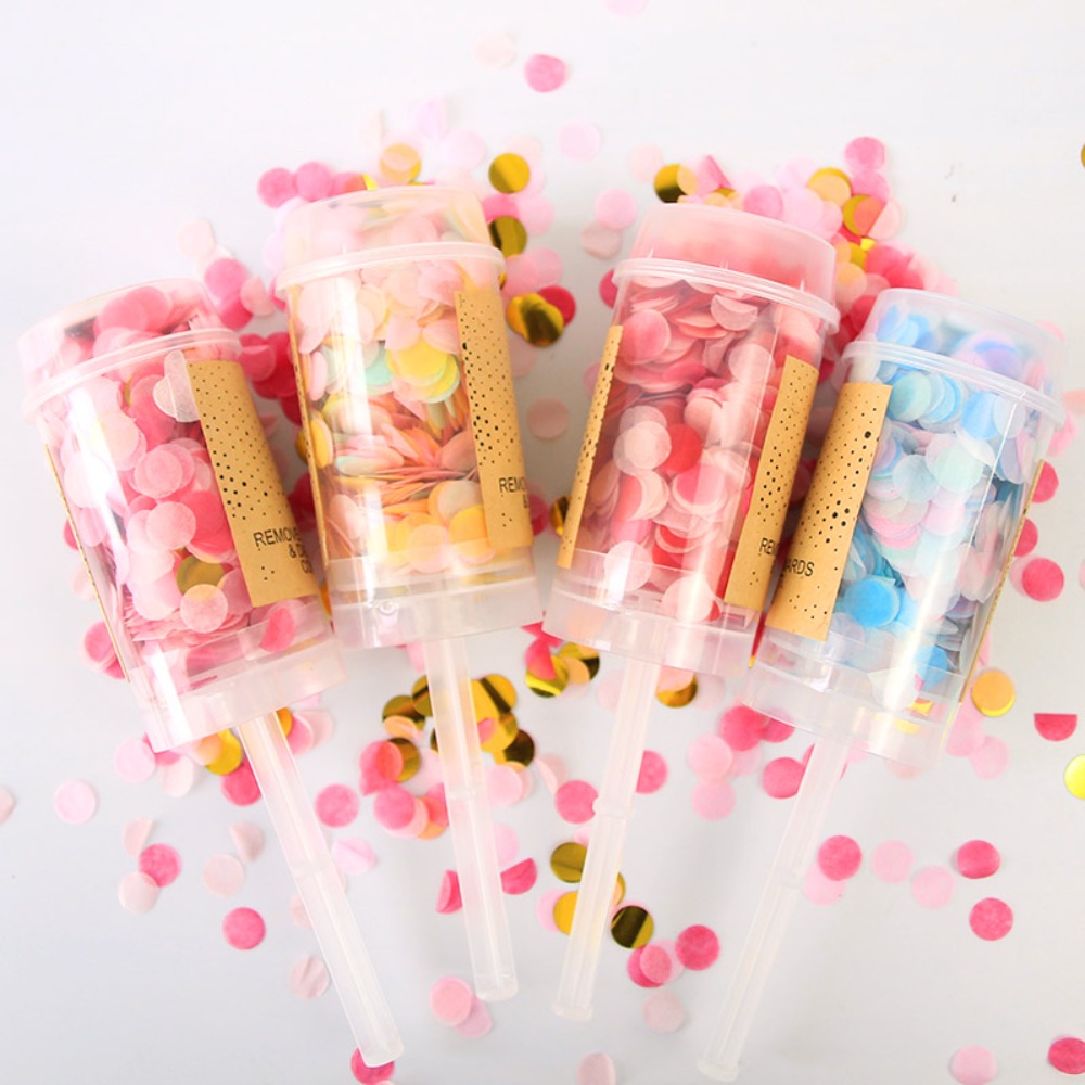 1Pcs Round Push Up Confetti Po - Confetti Cannon Tube recension och pris