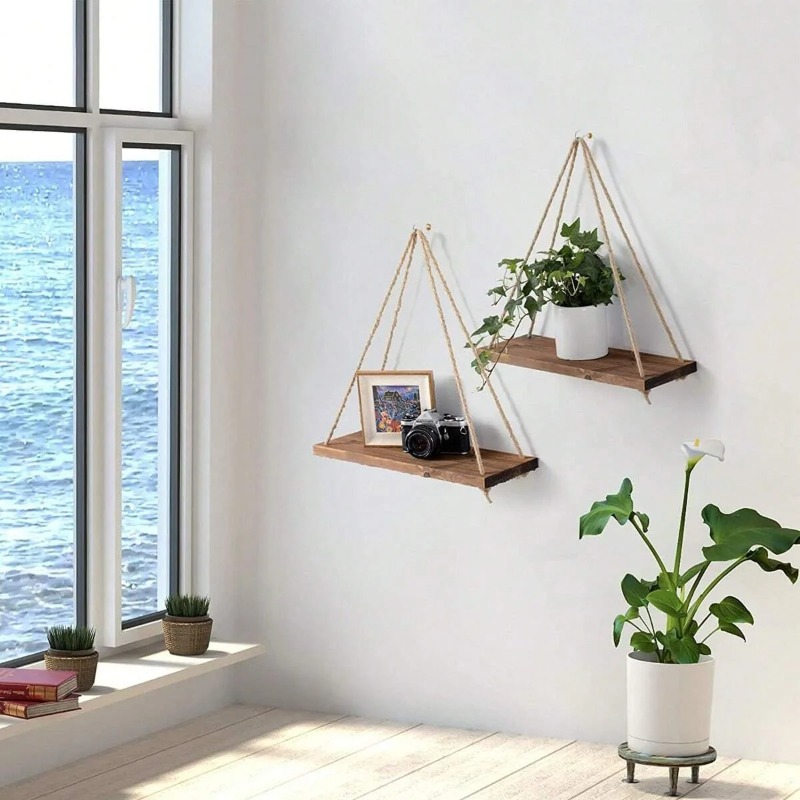 1PC Wooden Swing Hanging Hemp  - Flower Wall Panel recension och pris