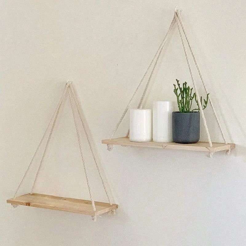 1PC Wooden Swing Hanging Hemp  - Flower Wall Panel recension och pris