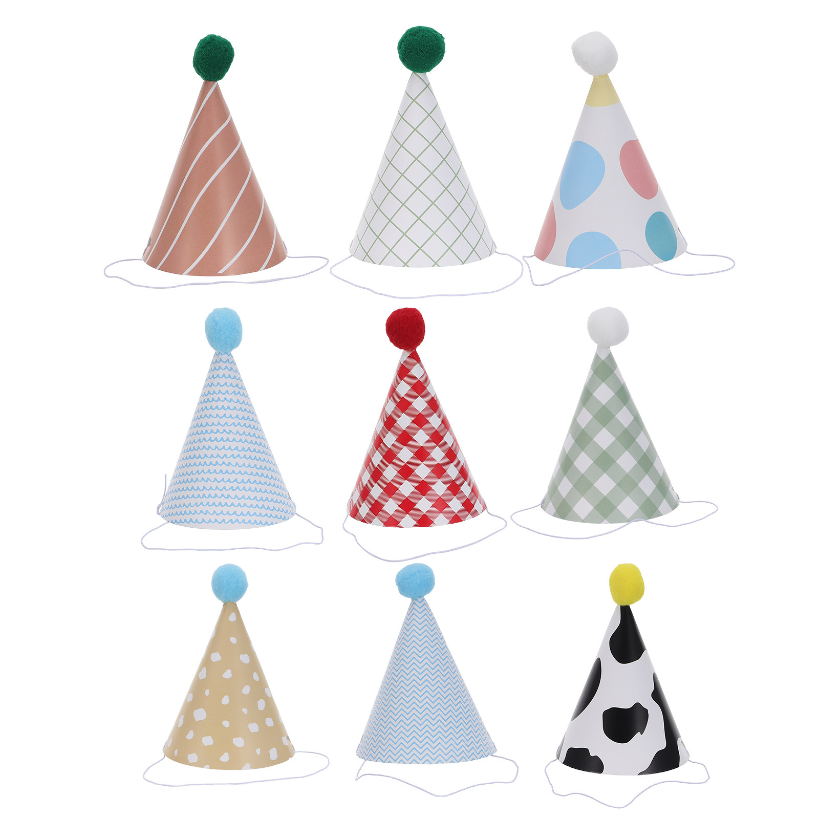9Pcs Birthday Party Hats Color - Party Hat Cone recension och pris
