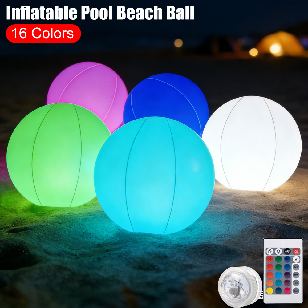 Inflatable Pool Beach Ball Lum - Led Balloon Light recension och pris