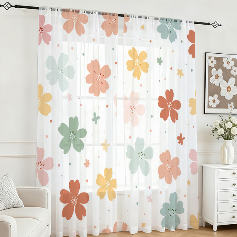 2PCS Digital Printing Sheer Cu - Flower Wall Panel recension och pris