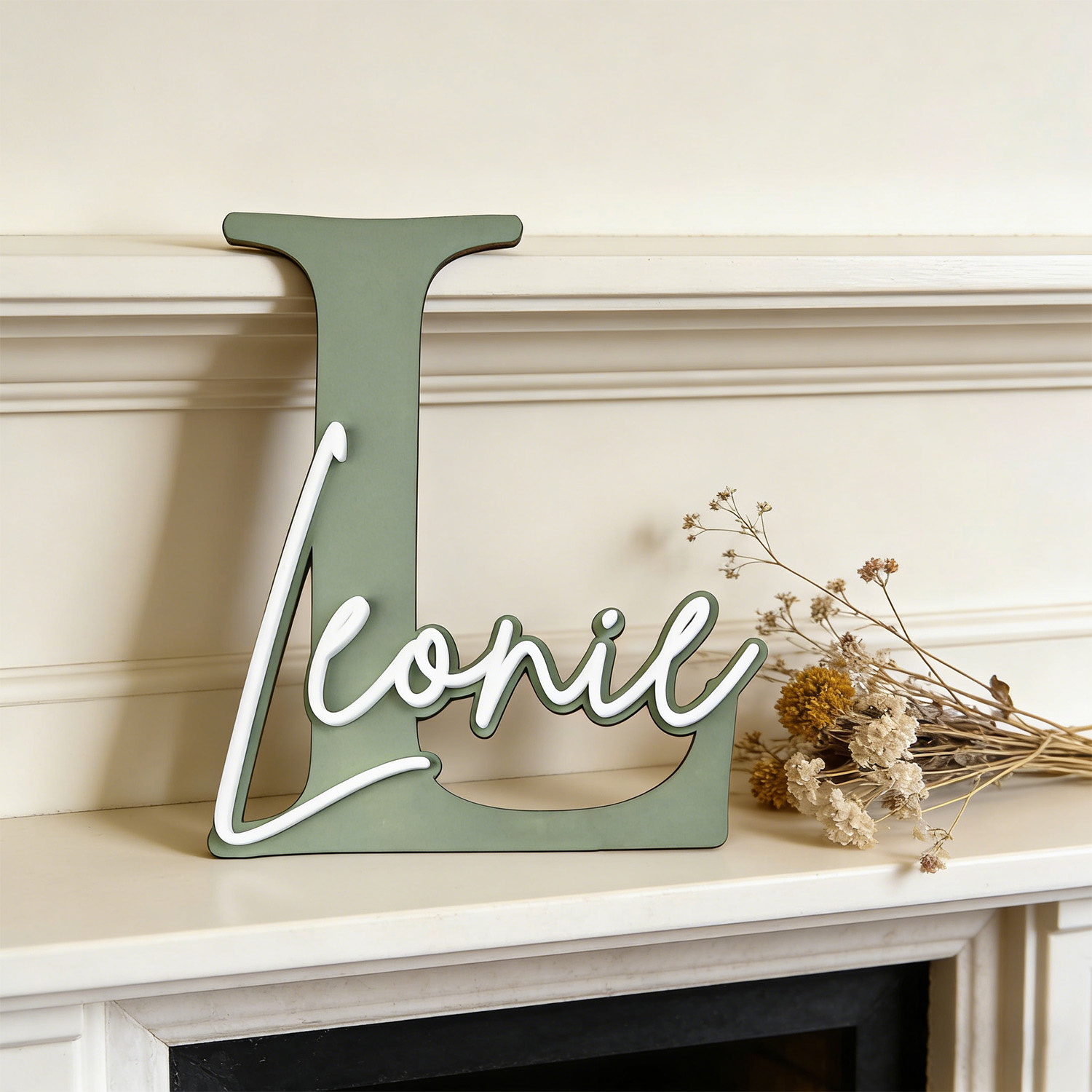 1pc Double-layer Wooden Name D - Eve Party recension och pris