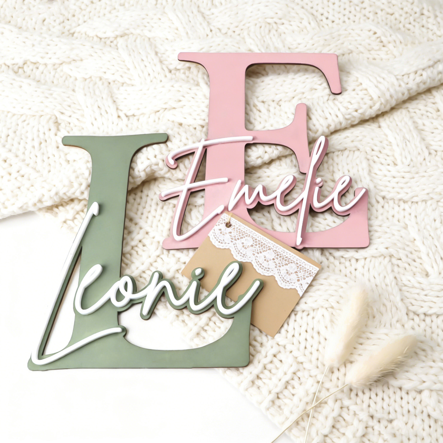 1pc Double-layer Wooden Name D - Eve Party recension och pris